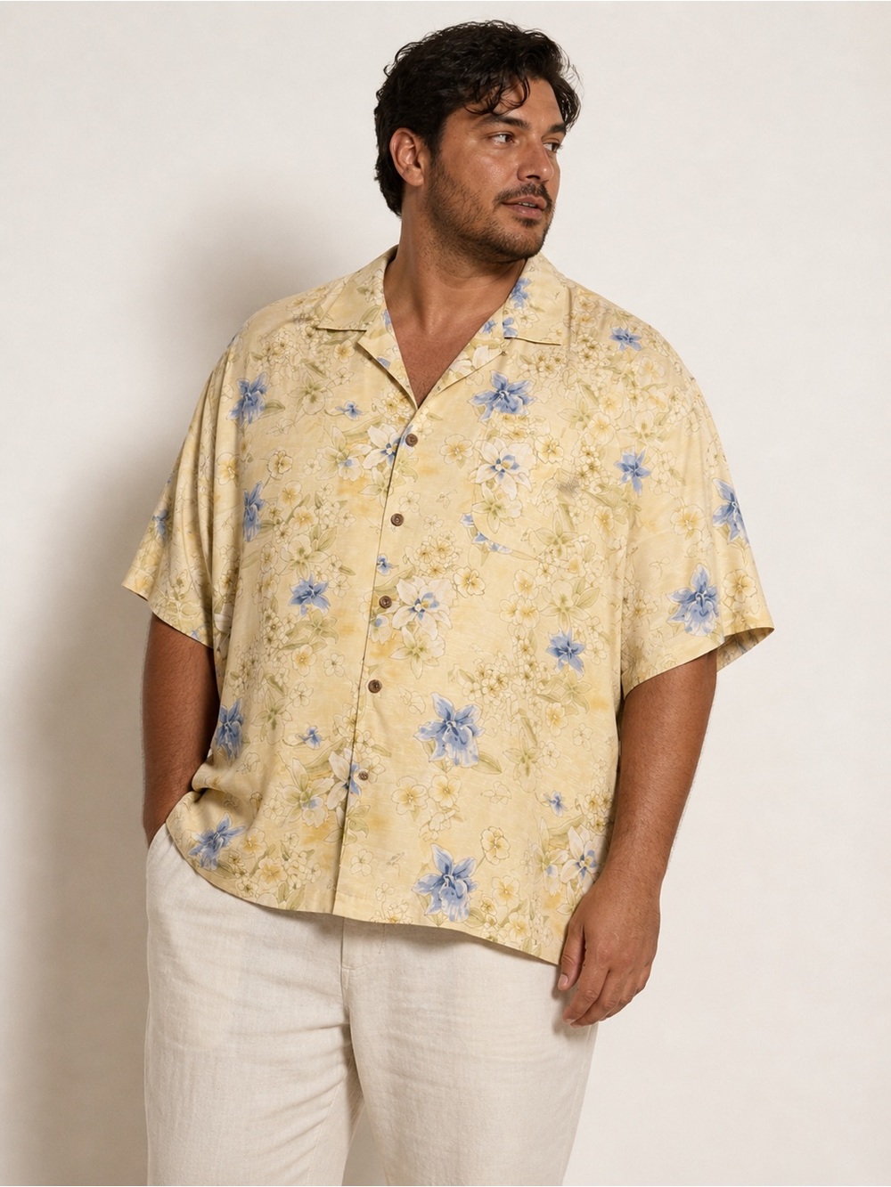 Tommy Bahama XXL 100% Silk Floral Hawaiian Shirt Resort Vacation Tropicool